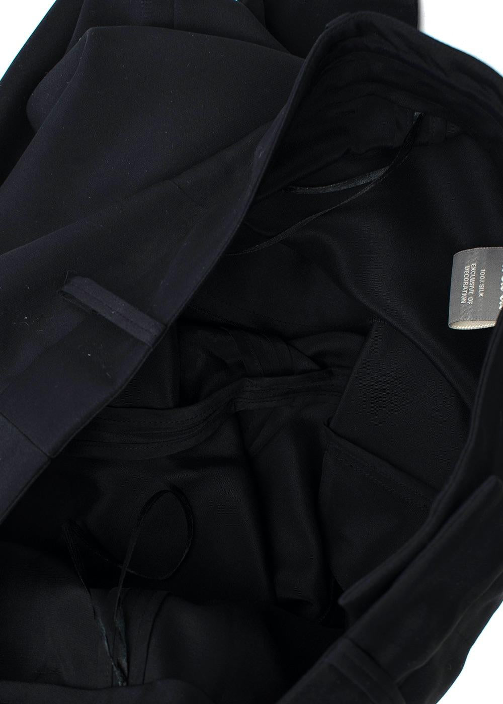 Black Embroidered Silk-Satin Kimono Jacket & Trousers