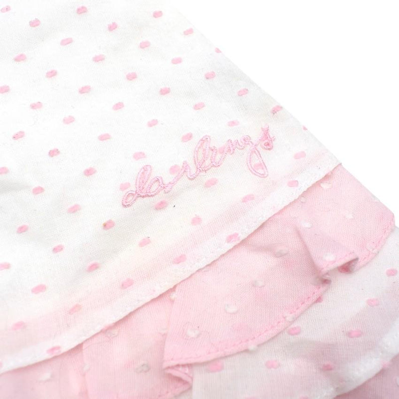 Darlings Baby Ruffled Pink & White Dress