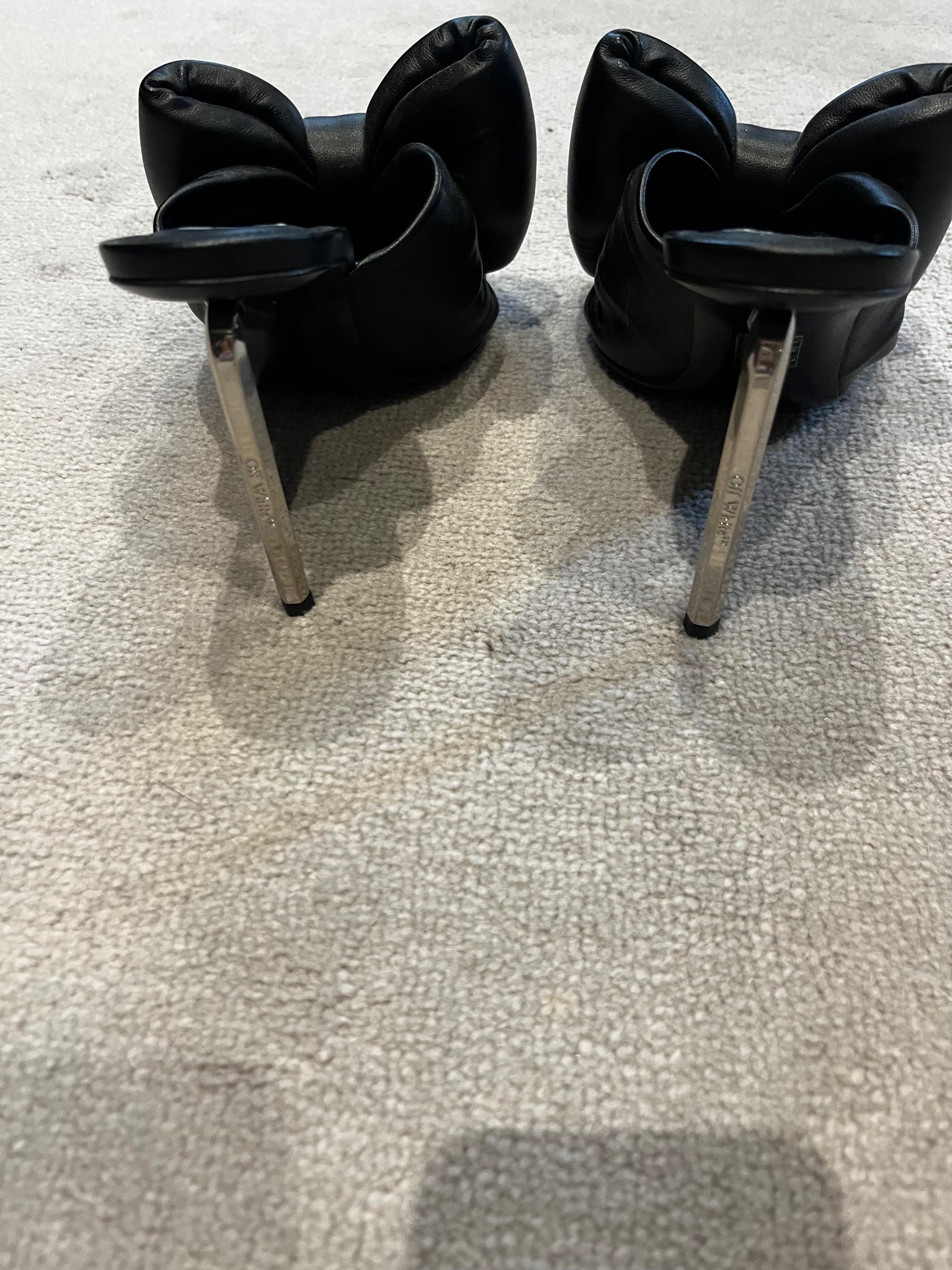 Black Leather Allen Bow Mules