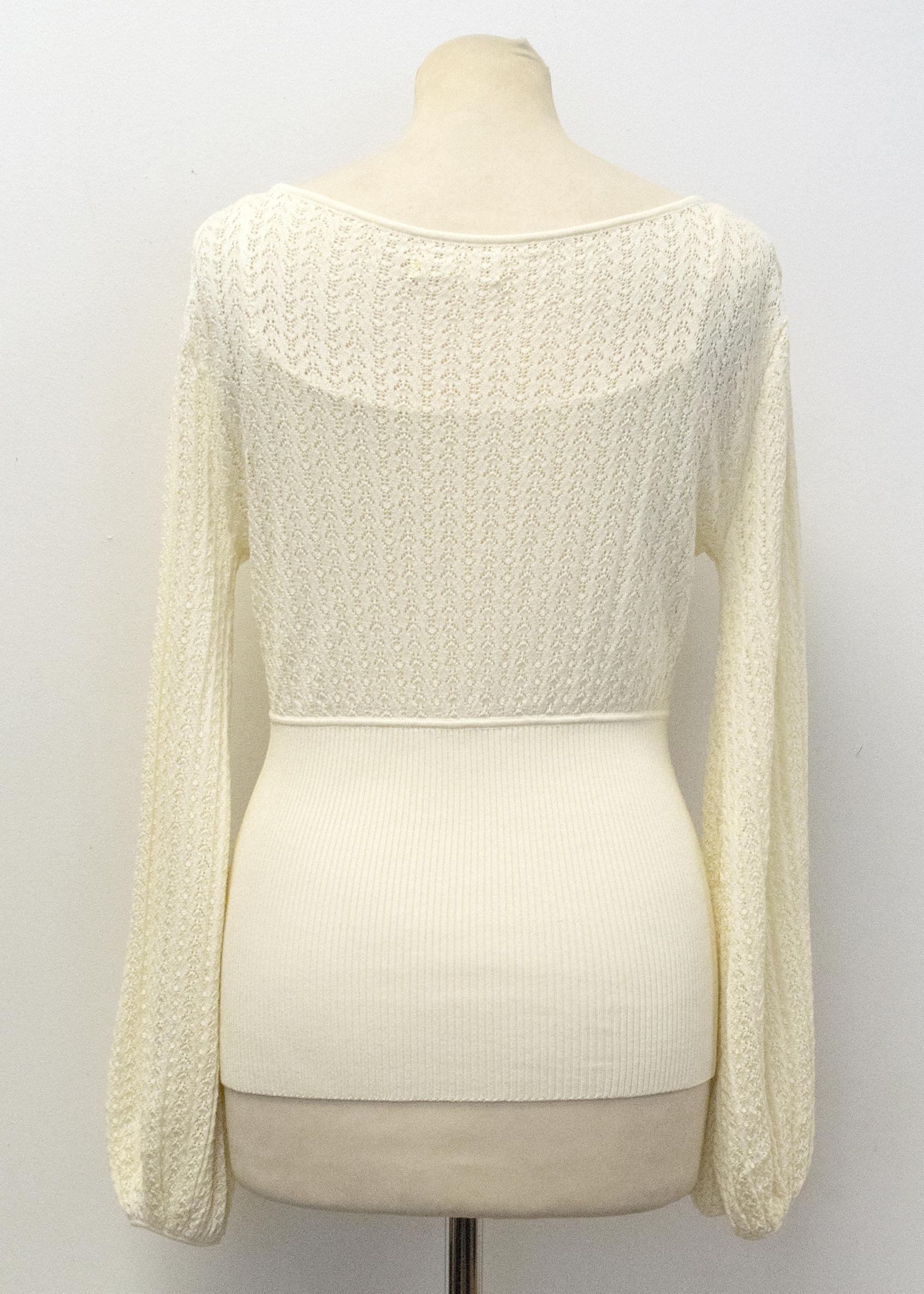 Catherine Malandrino Cream Fine Crochet Jumper
