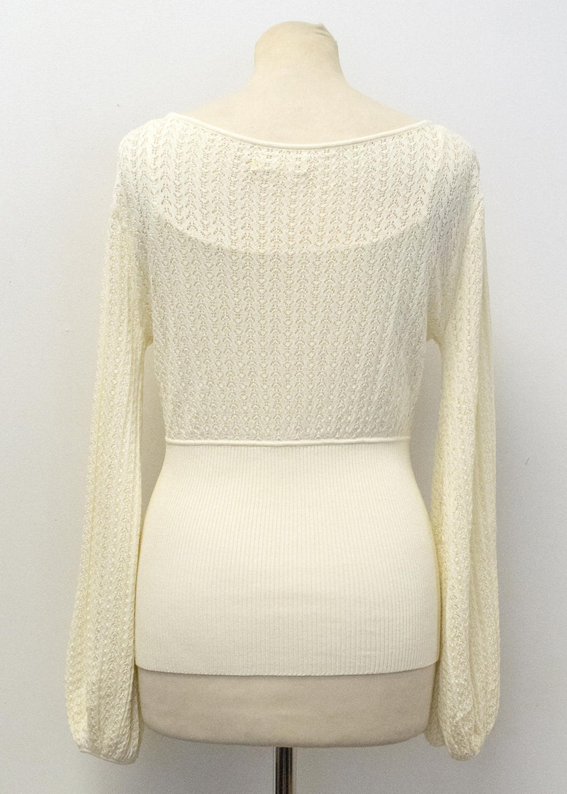 Catherine Malandrino Cream Fine Crochet Jumper