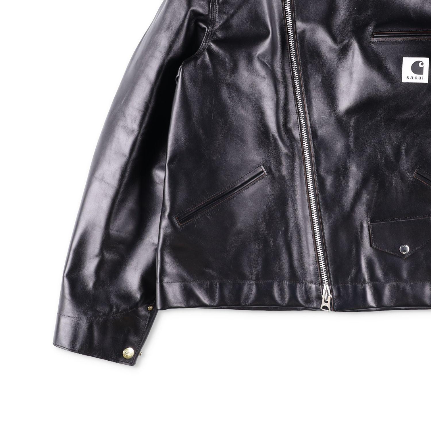 Sacai X Carhartt Wip Cotton Corduroy-Trimmed Leather Jacket