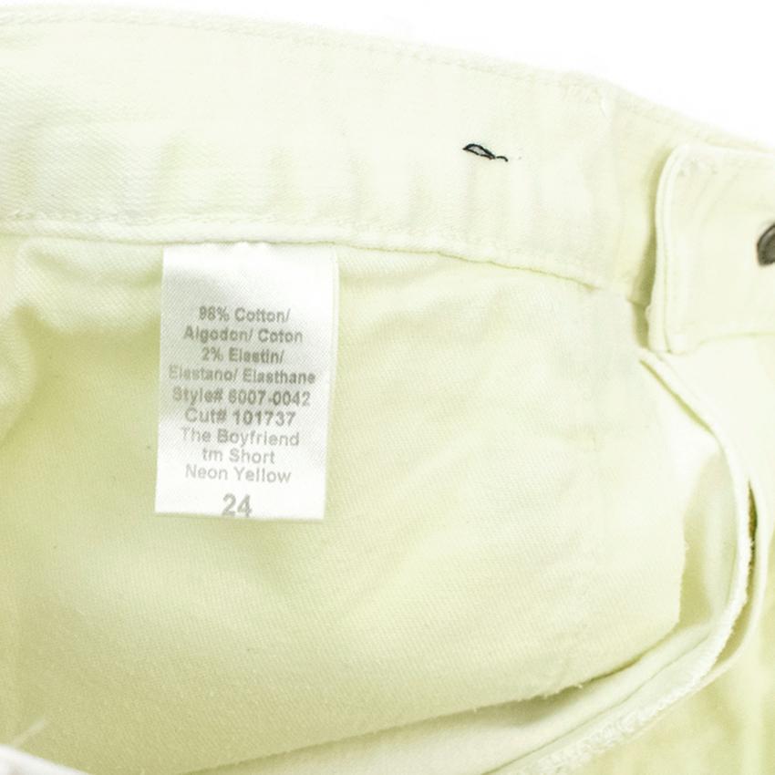 Current Elliott Neon Yellow Washed Jean Shorts