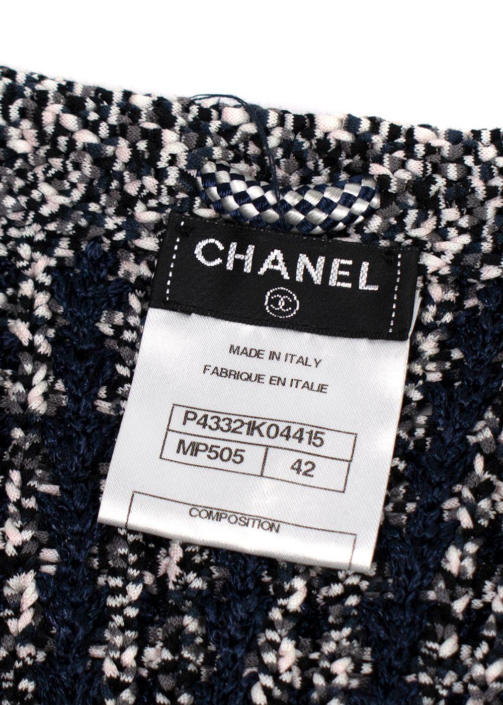 Chanel Navy Cotton Blend Knitted Cardigan