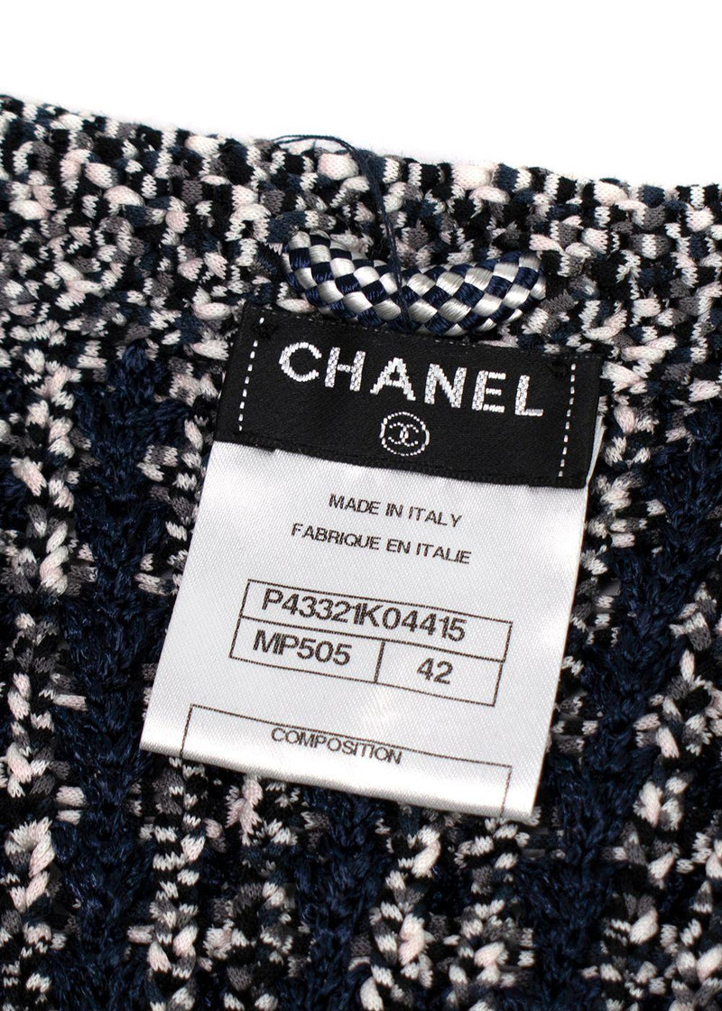 Chanel Navy Cotton Blend Knitted Cardigan