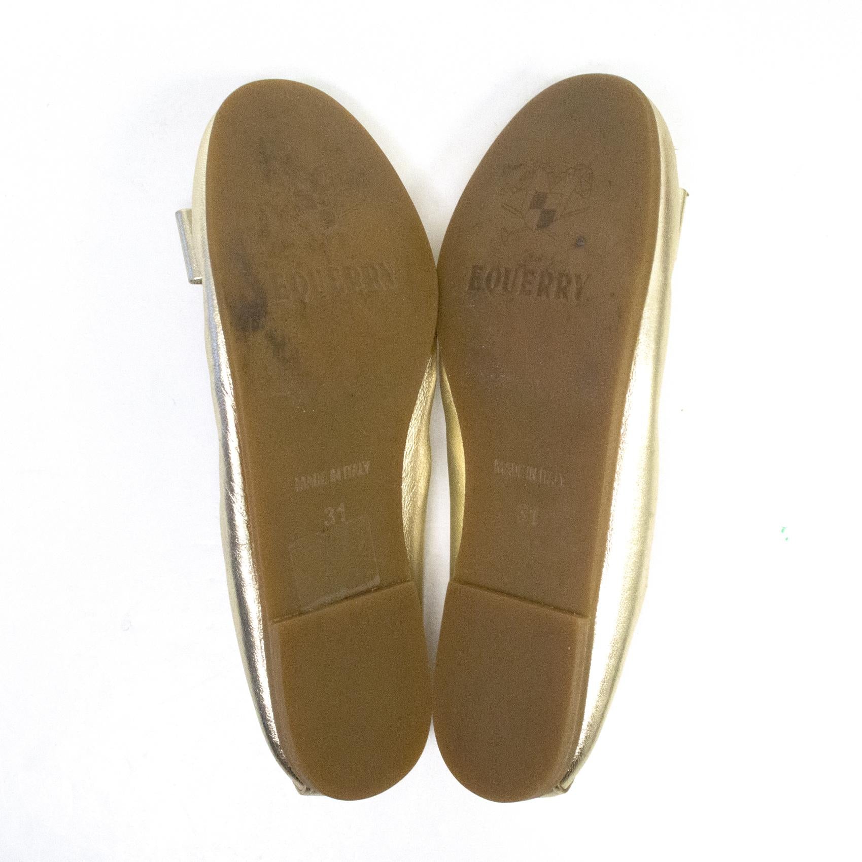 Equerry Metallic Gold Ballerina Shoes