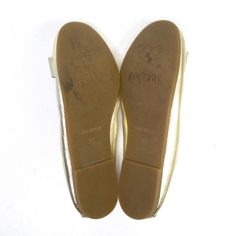 Equerry Metallic Gold Ballerina Shoes