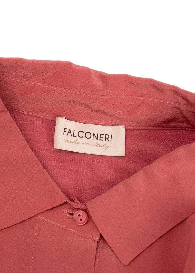 Falconeri Sunset Pink Silk Button Front Shirt