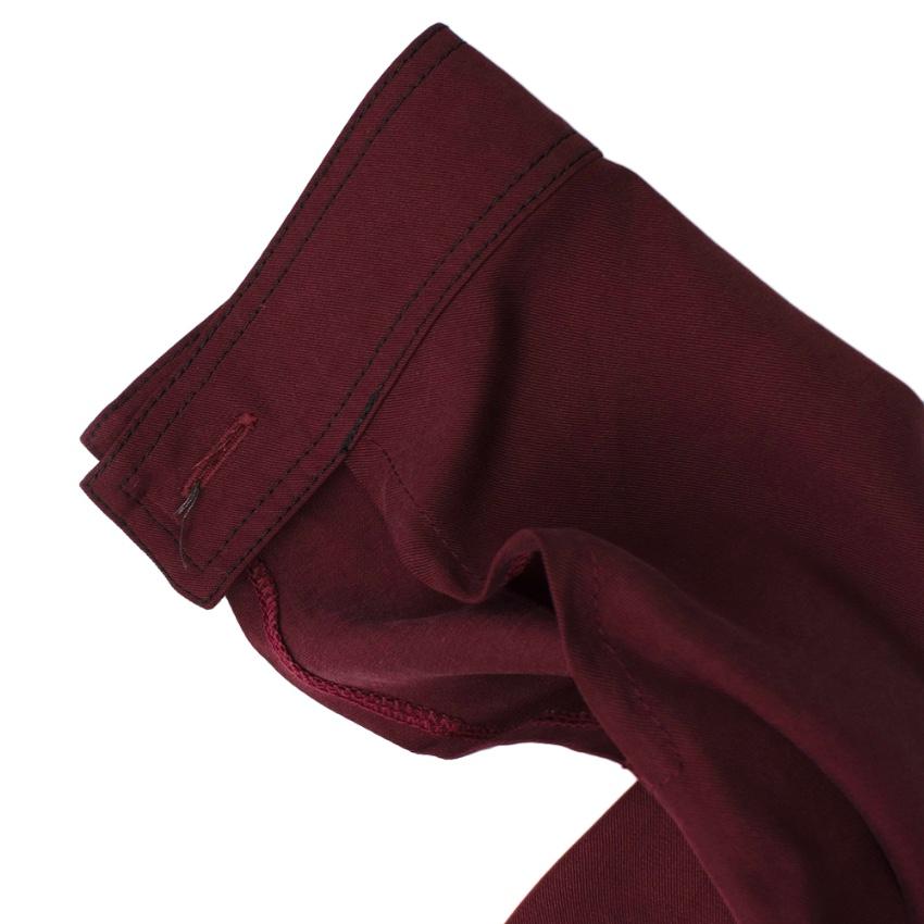 Albus Lumen Burgundy Sabrina Waist-tie Twill Shirtdress