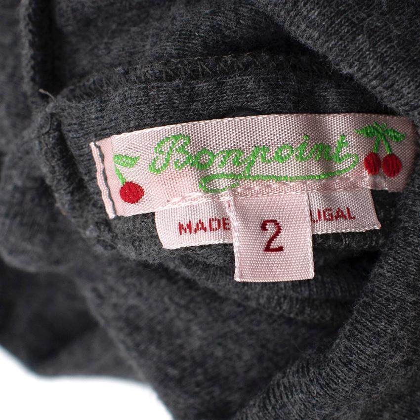 Bonpoint Grey Cotton Roll Neck Babygrow