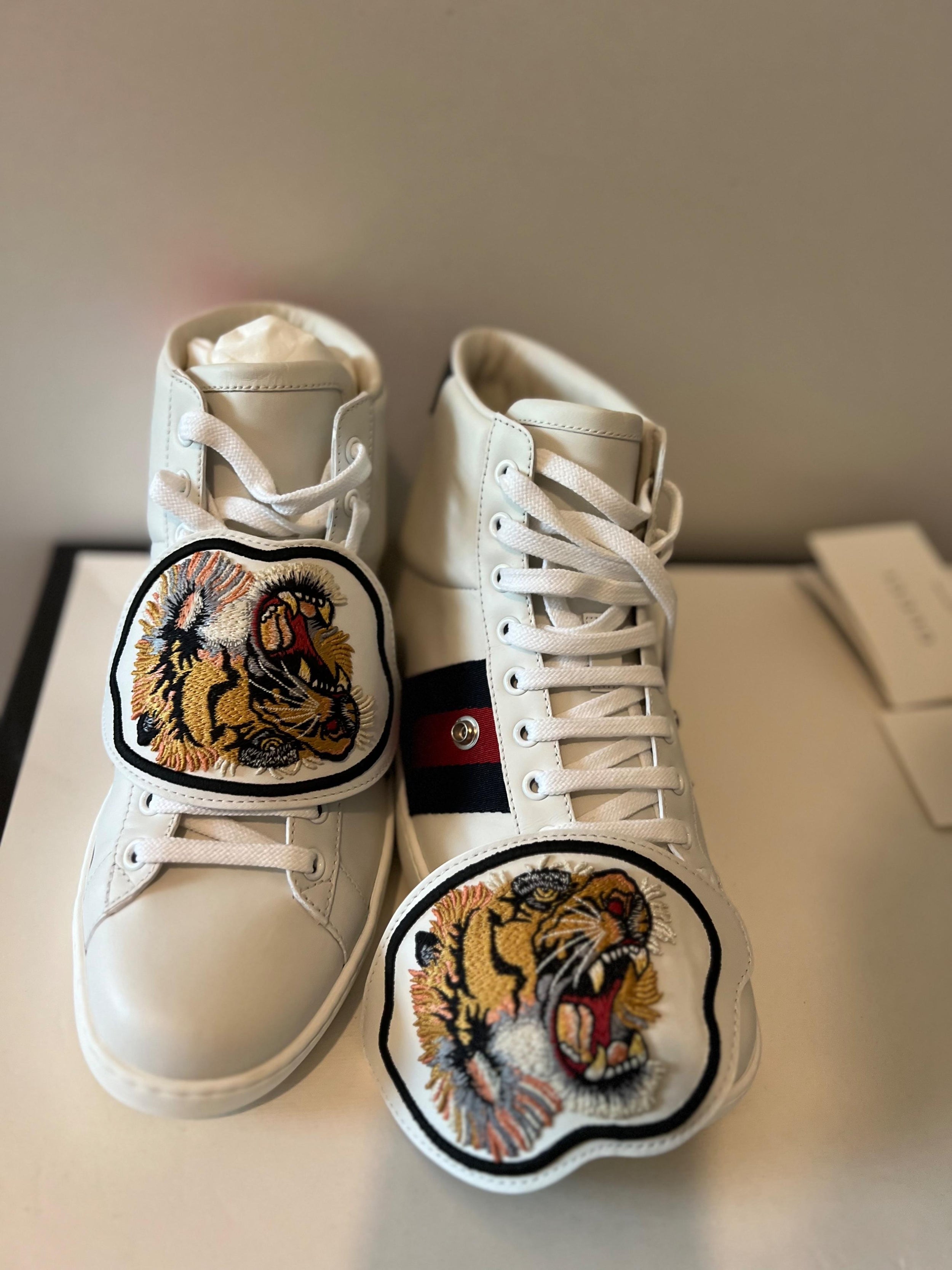 Gucci Tiger Patch Ace High Tops
