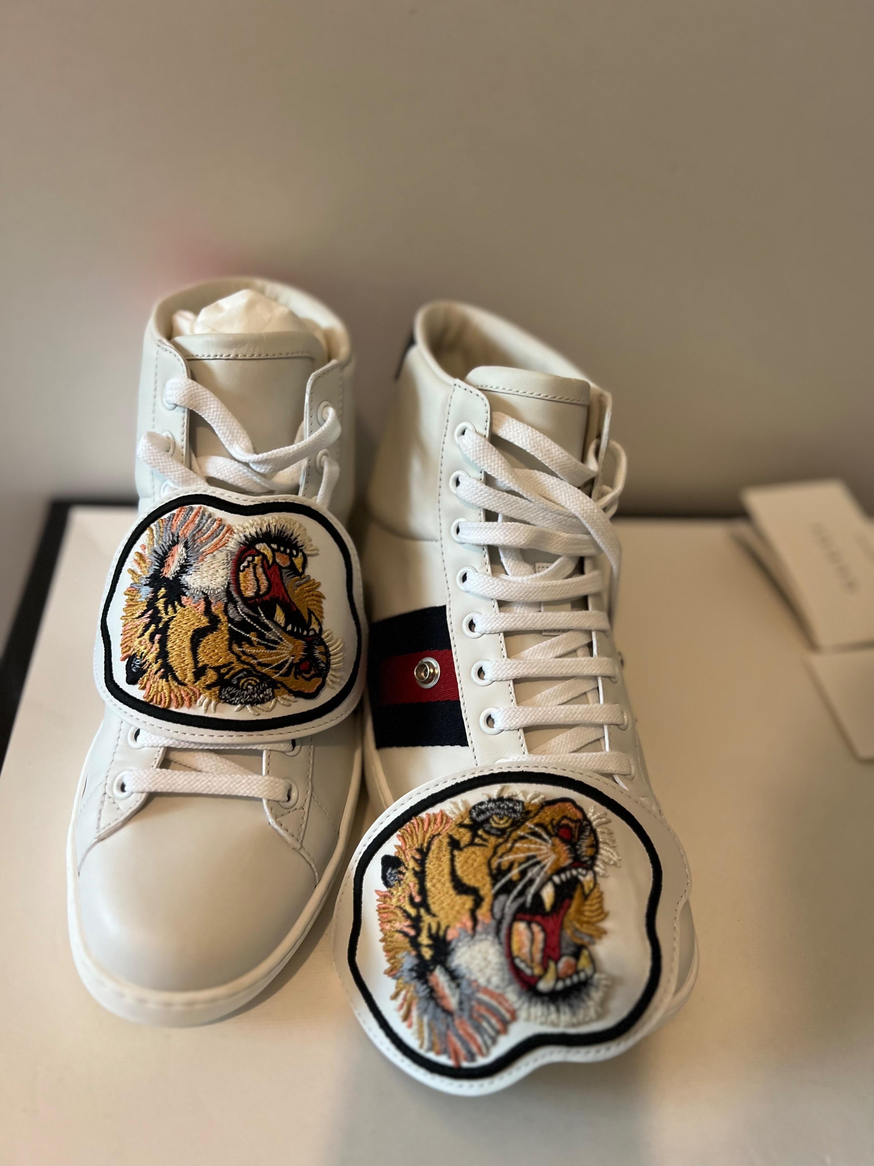 Gucci Tiger Patch Ace High Tops