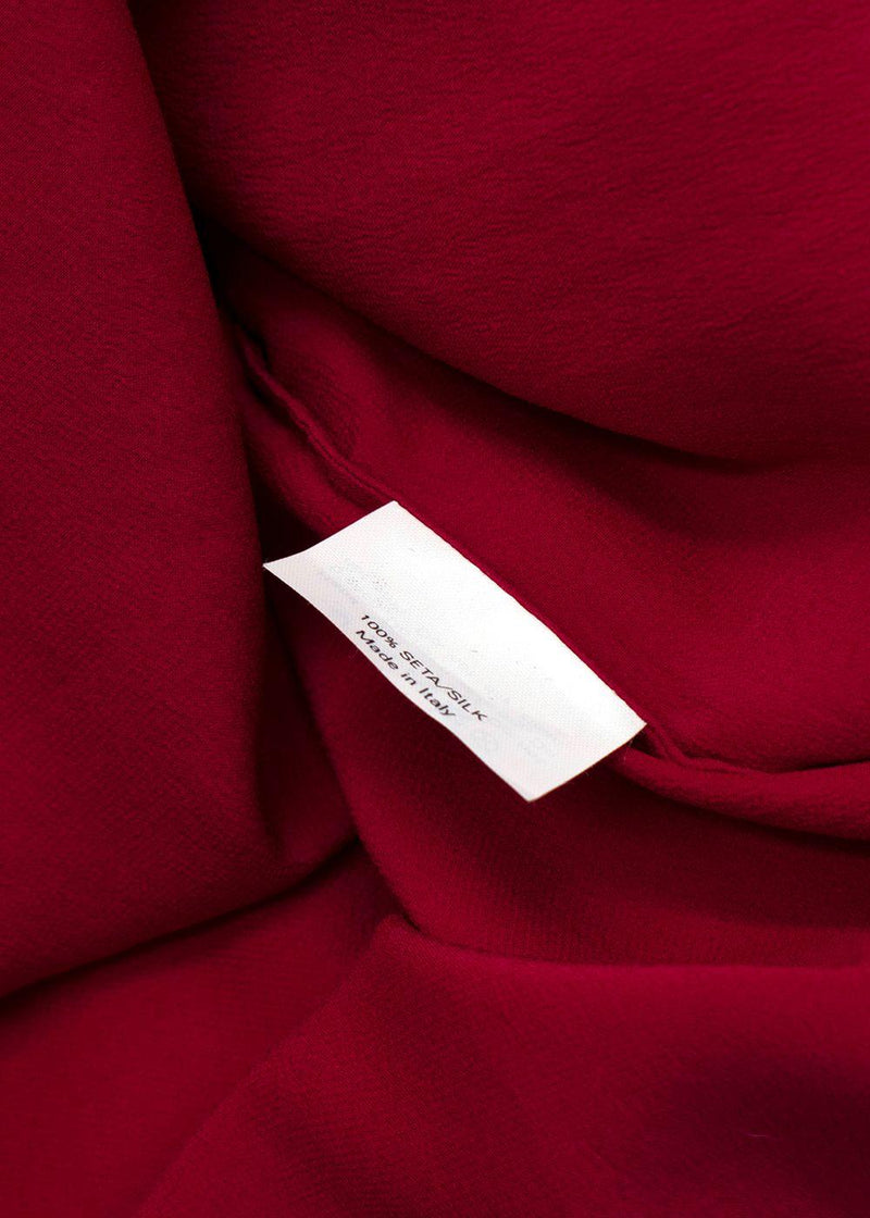 Yves Saint Laurent Ruby Red Silk T-Shirt
