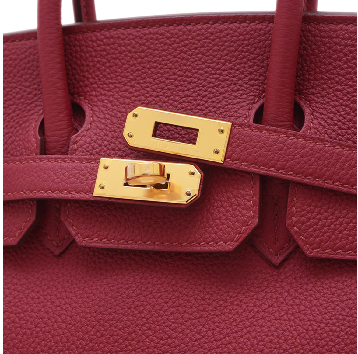 Hermès Birkin 25 Rouge Grenate Togo Leather With Gold Hardware
