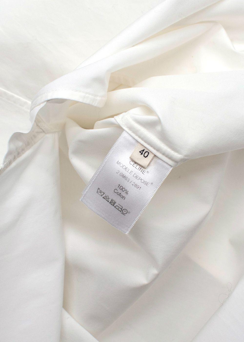 Celine White Collared Cotton Shirt