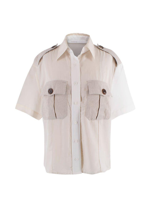 College Safari Paneled Cotton-twill And Seersucker Shirt