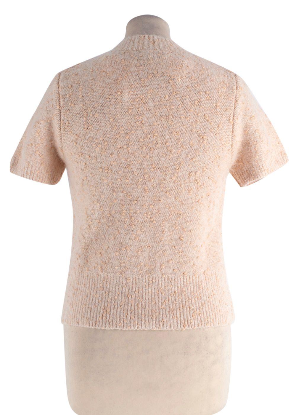 Sandro Peach Short Sleeve Alpaca Blend Jumper
