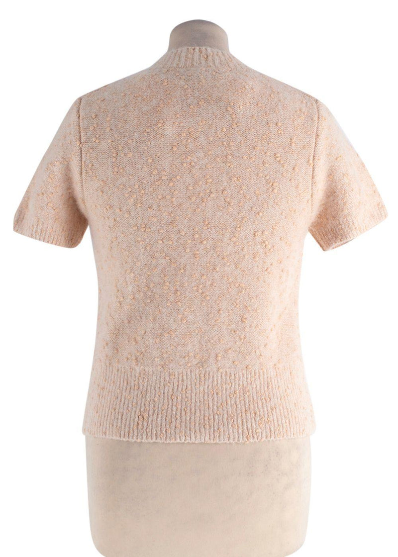 Sandro Peach Short Sleeve Alpaca Blend Jumper