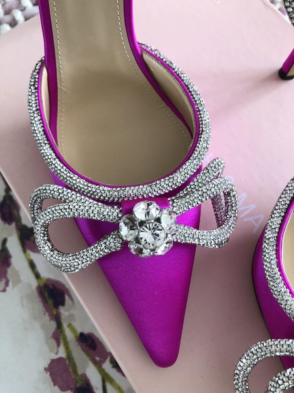 Fuchsia Double Bow Satin Shoes