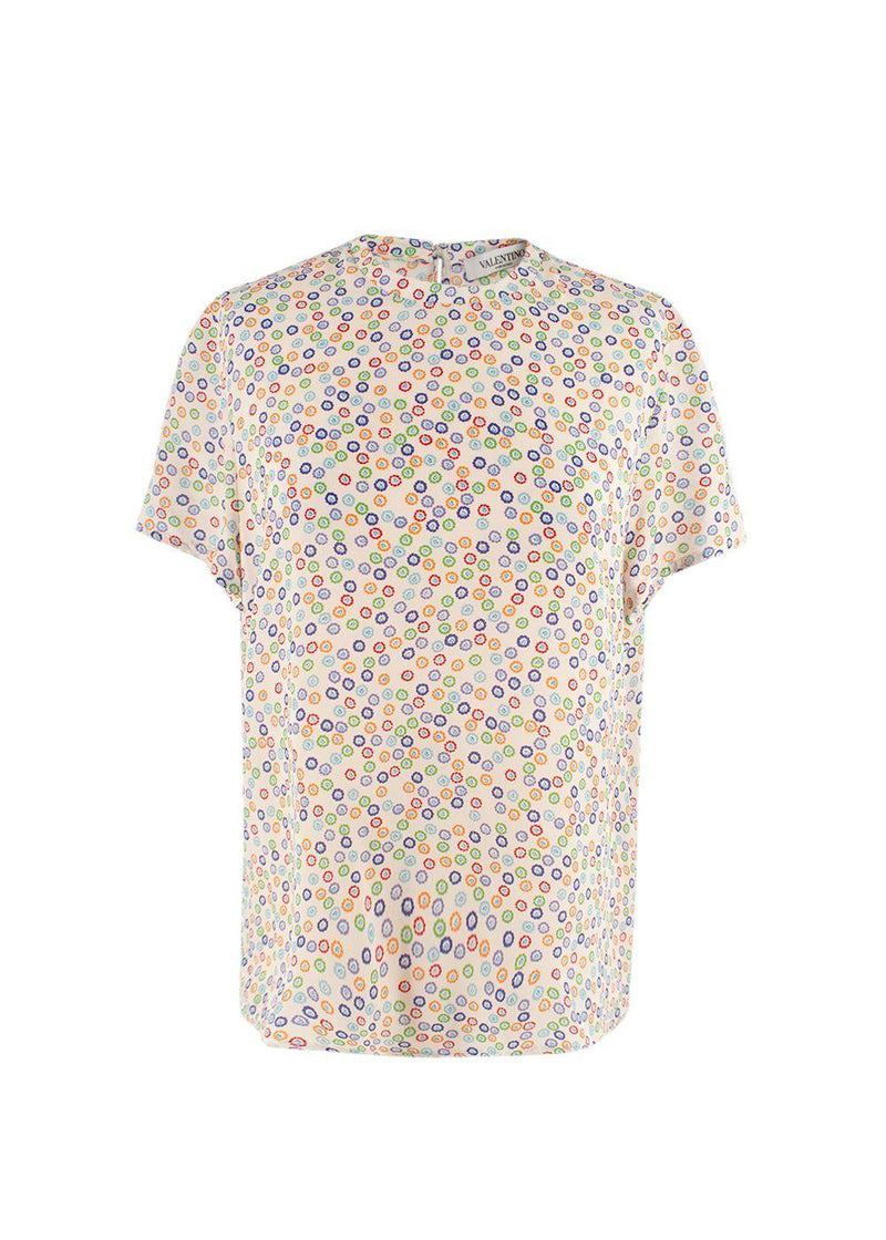 Valentino Multi-Colour Floral Print Silk Top