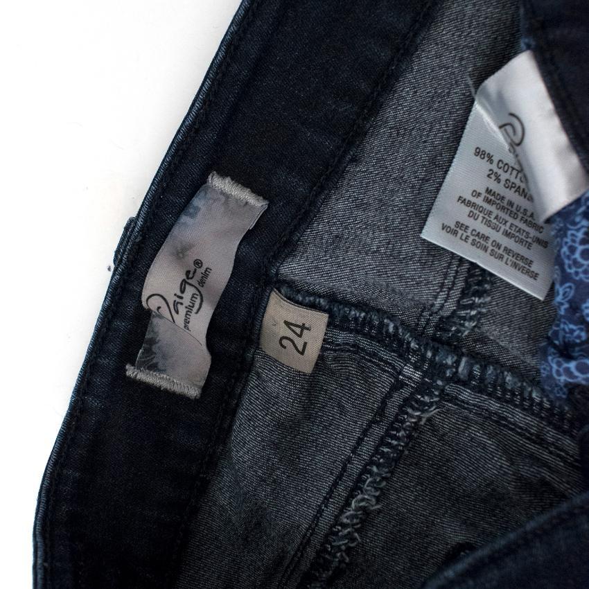 Paige Dark Navy Jeans With Black Patches