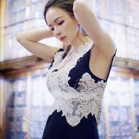 Black & White Lace Butterfly Dress