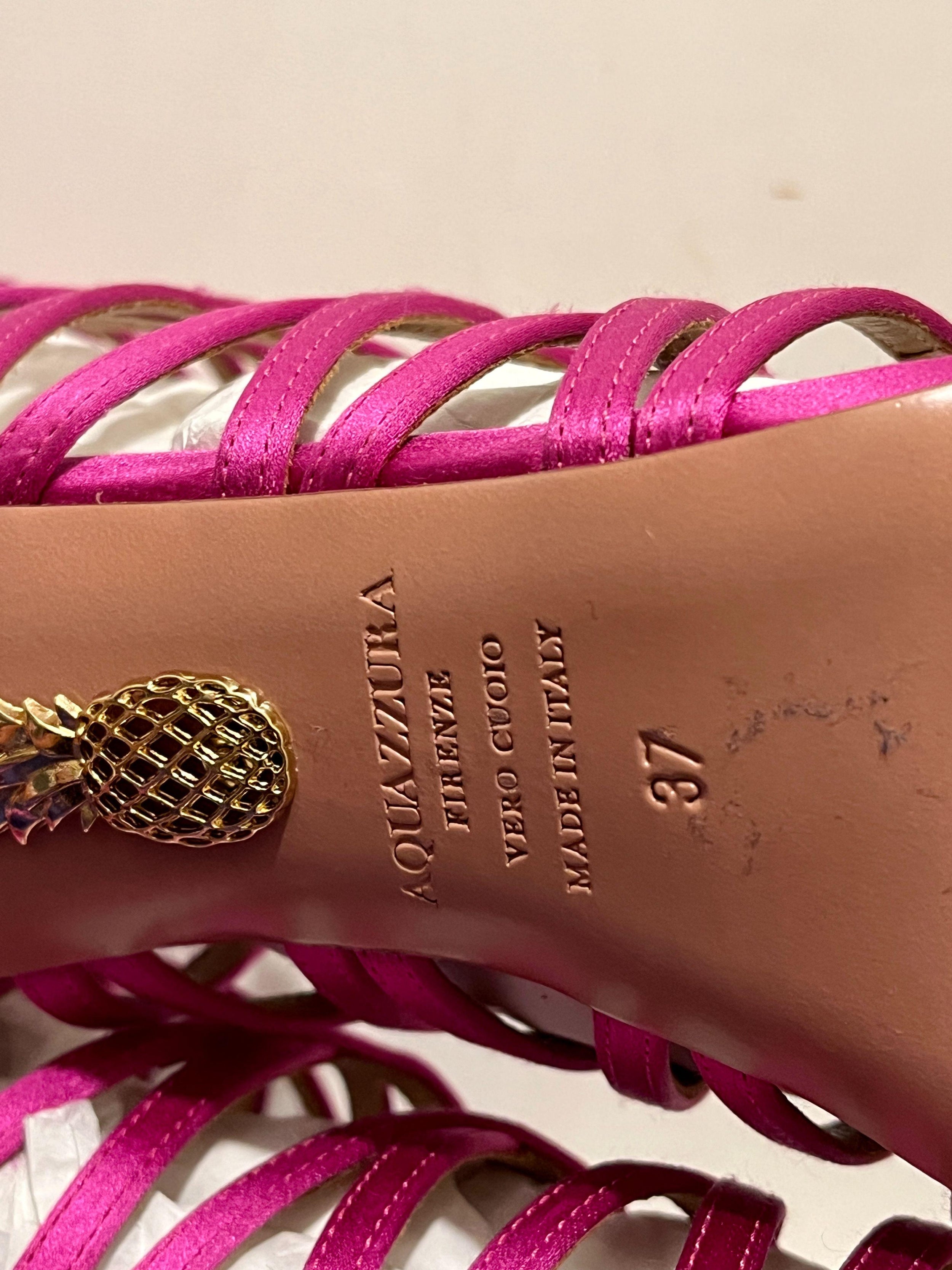 Pink Satin Caged Sandals
