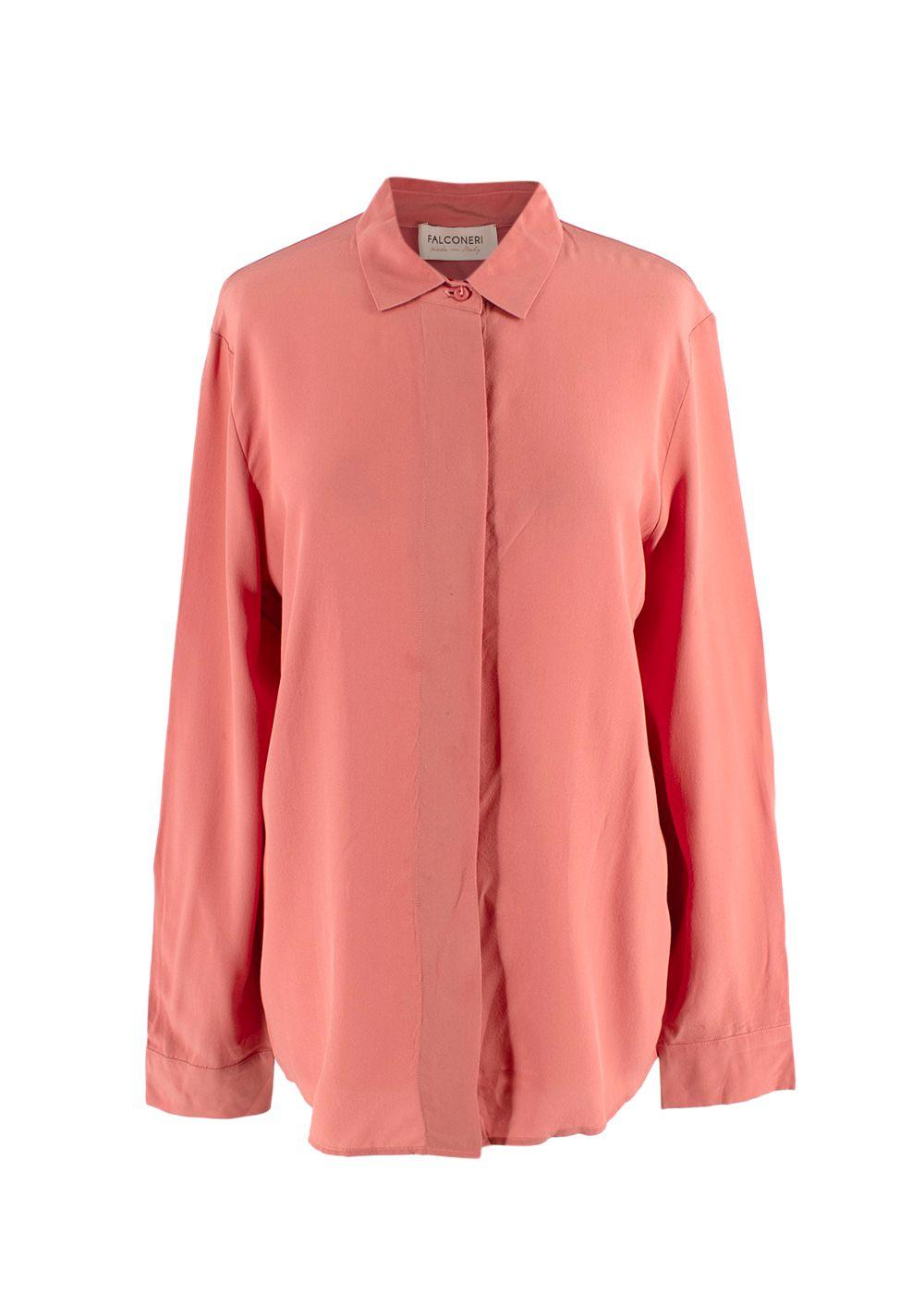 Falconeri Sunset Pink Silk Button Front Shirt