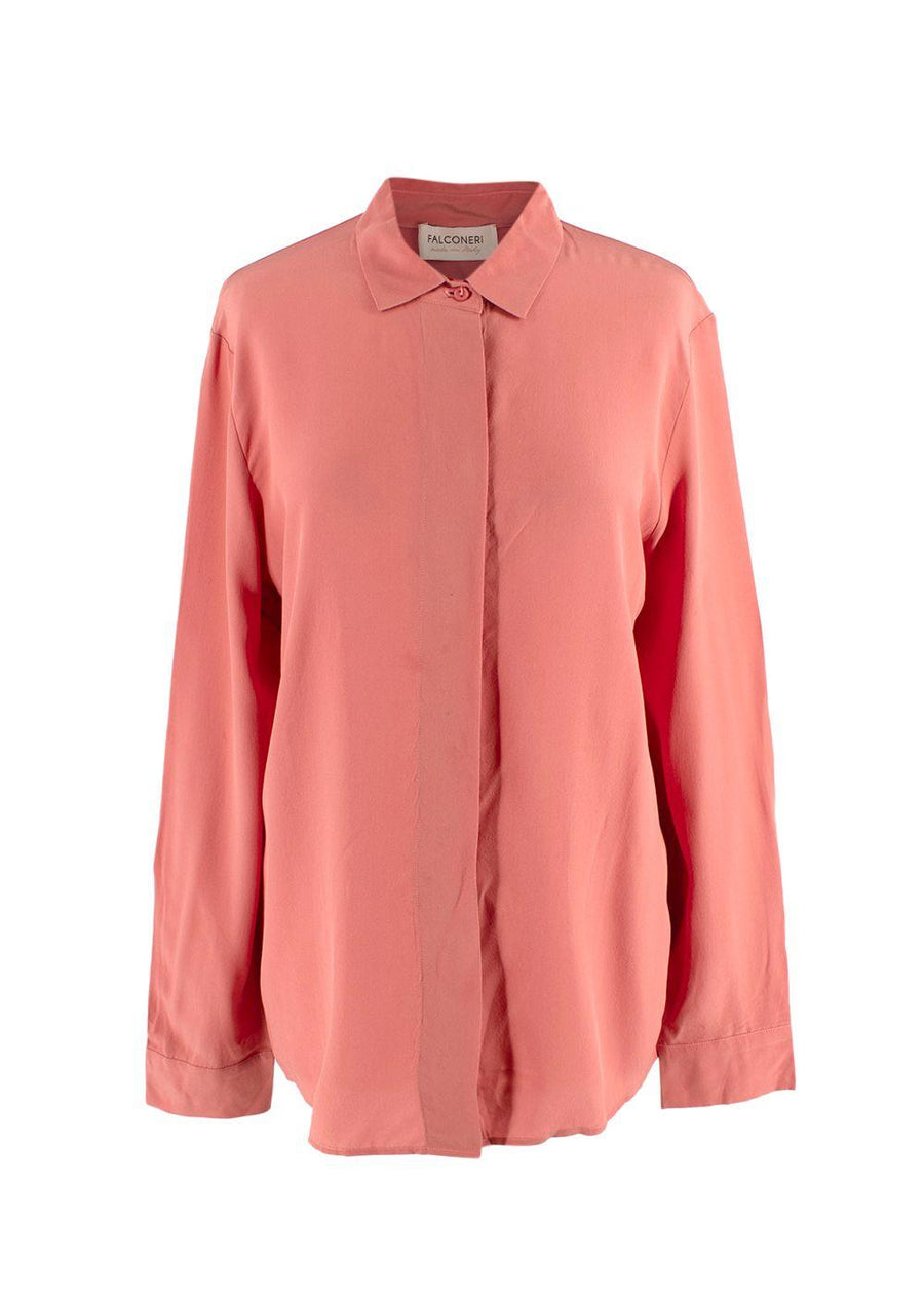 Falconeri Sunset Pink Silk Button Front Shirt
