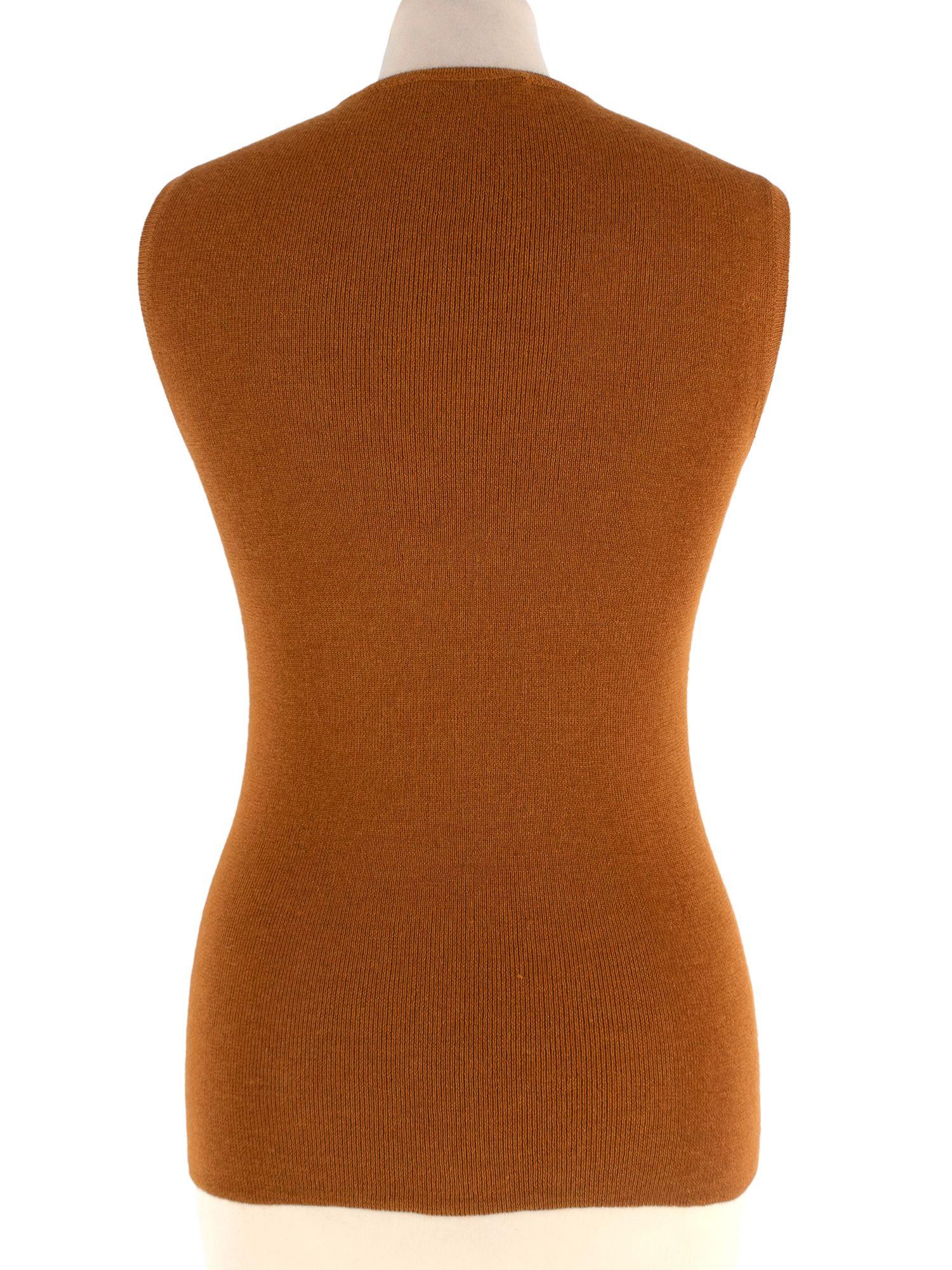 Prada Rust Silk And Cashmere Blend Top And Cardigan Set