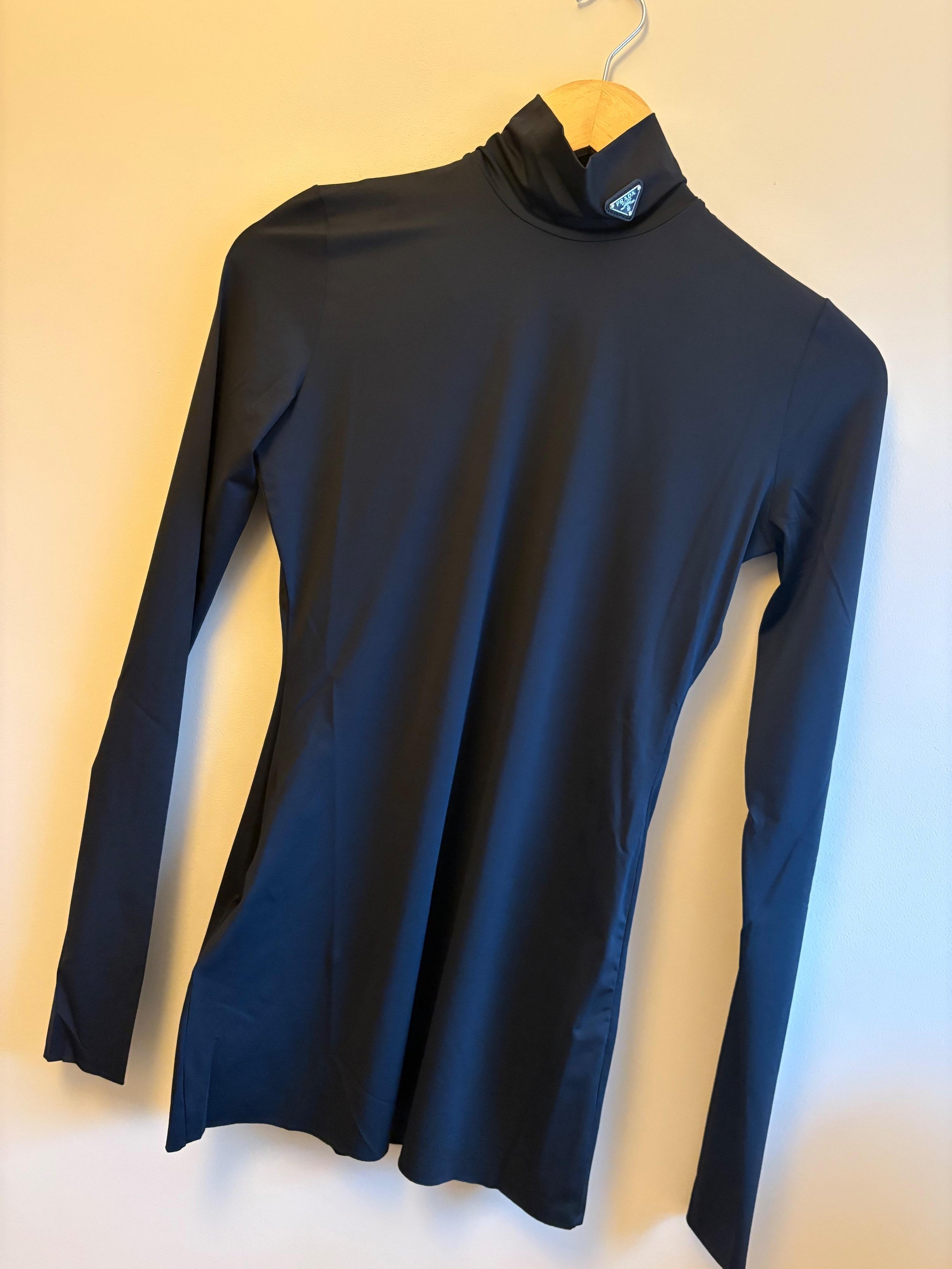 Prada Black Jersey Turtleneck Jumper