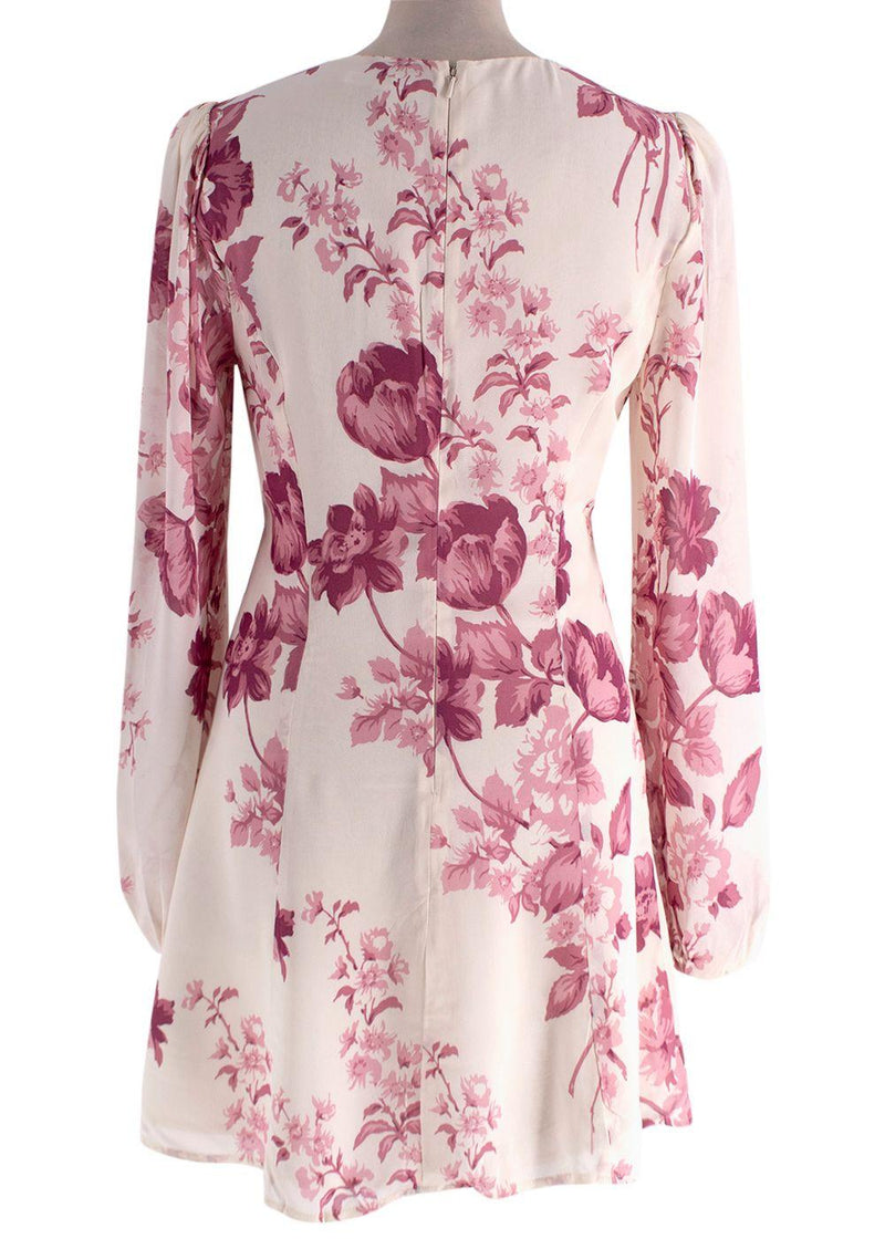 Reformation Ferris Dress in Cream with Pink Florals