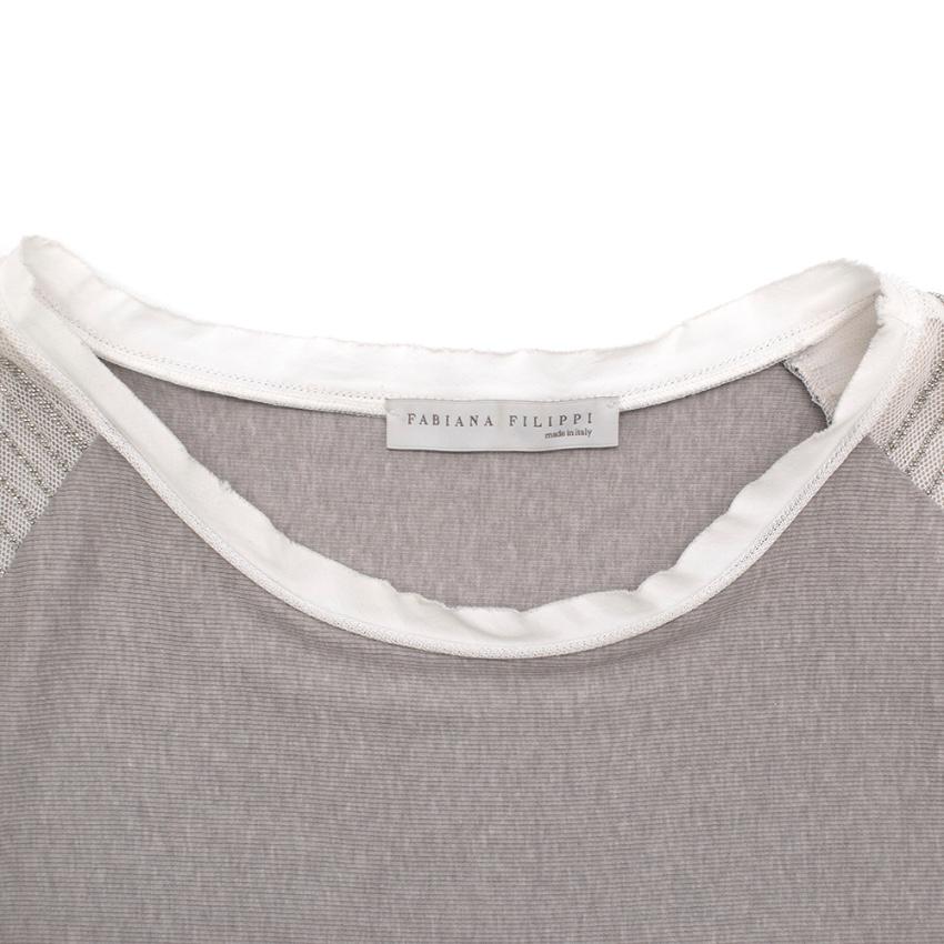Fabiana Filippi Knit & Mesh Beaded Top
