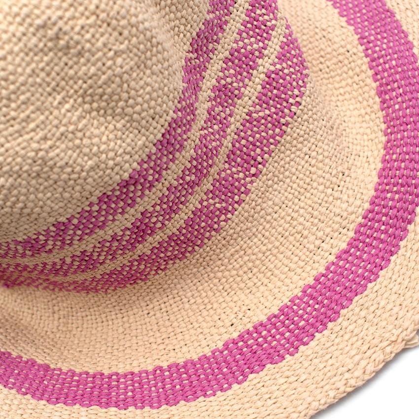 Bonpoint Pink Stripe Paper Straw Hat