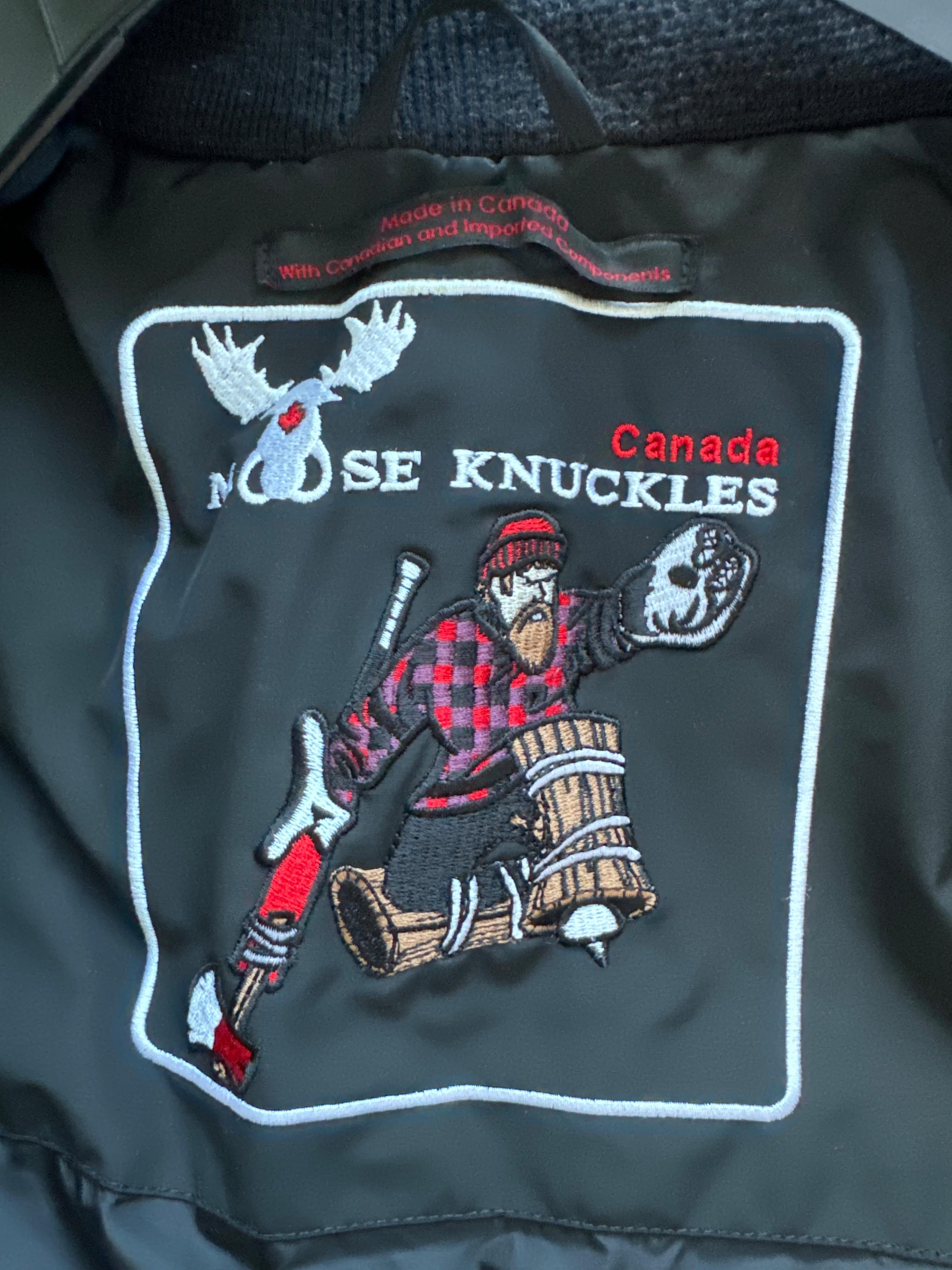 Moose Knuckles Black Scotchtown Nylon Bomber Jacket