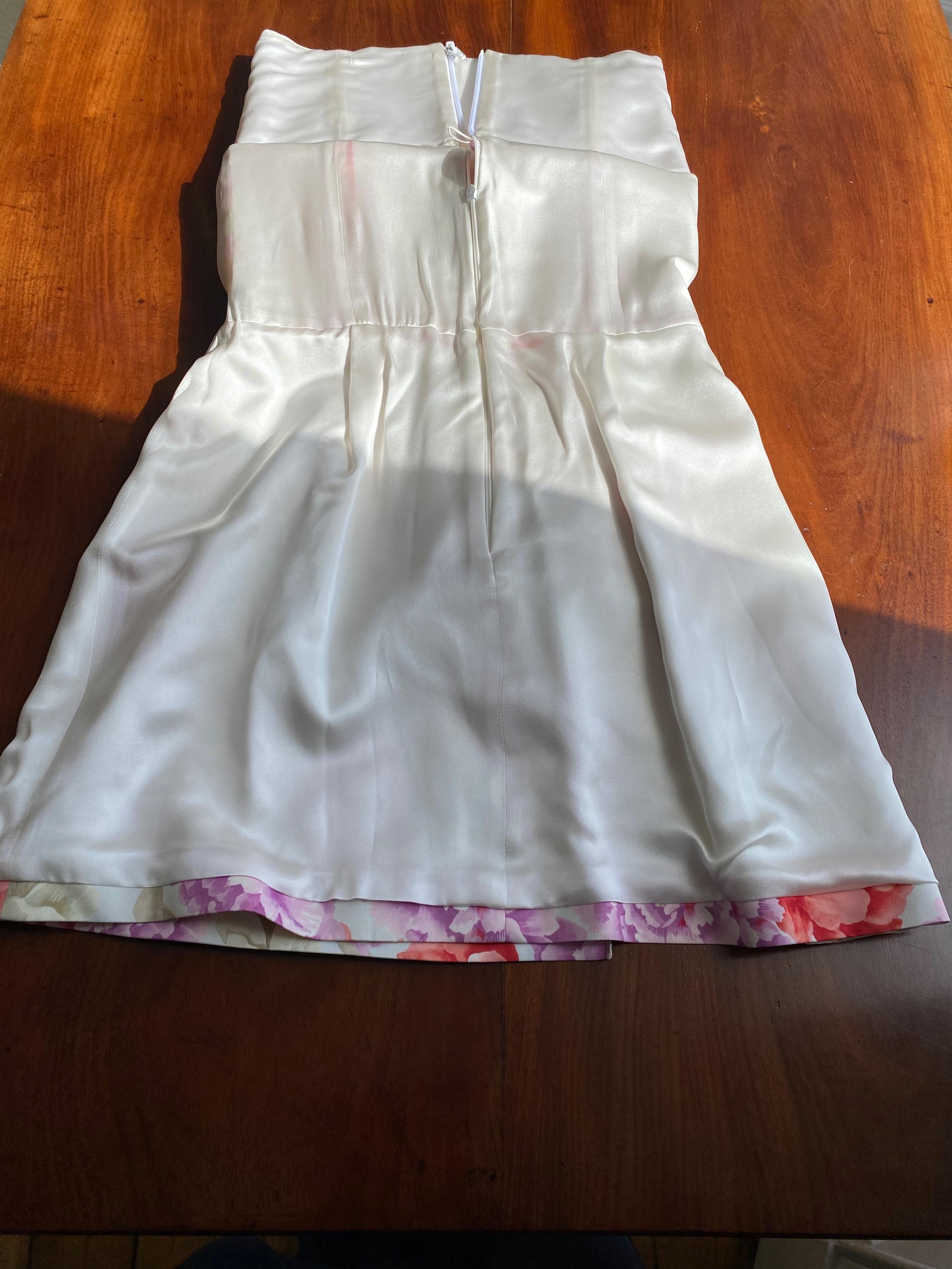 Strapless Floral Mini Dress