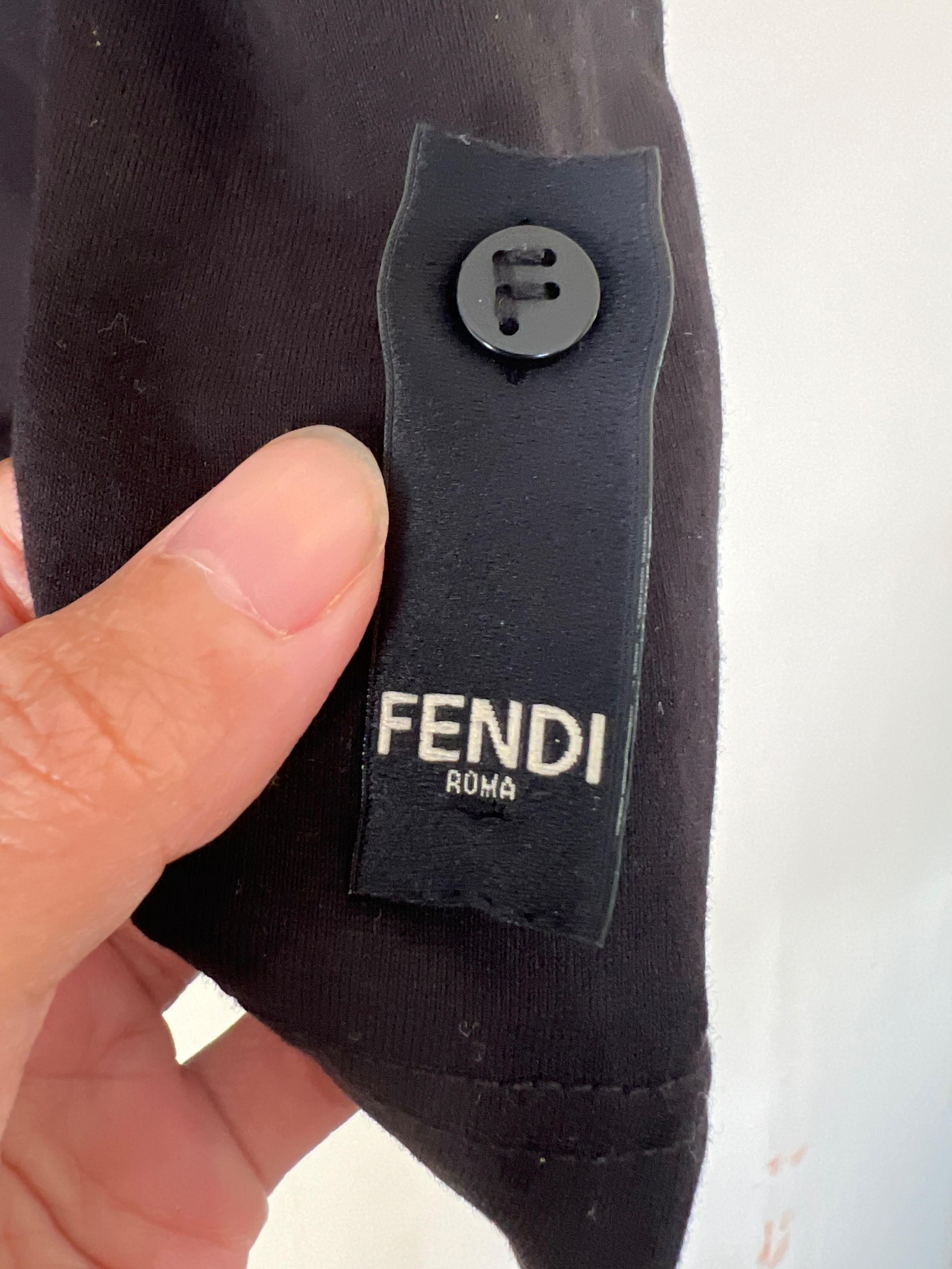 Fendi Black Cotton T-Shirt
