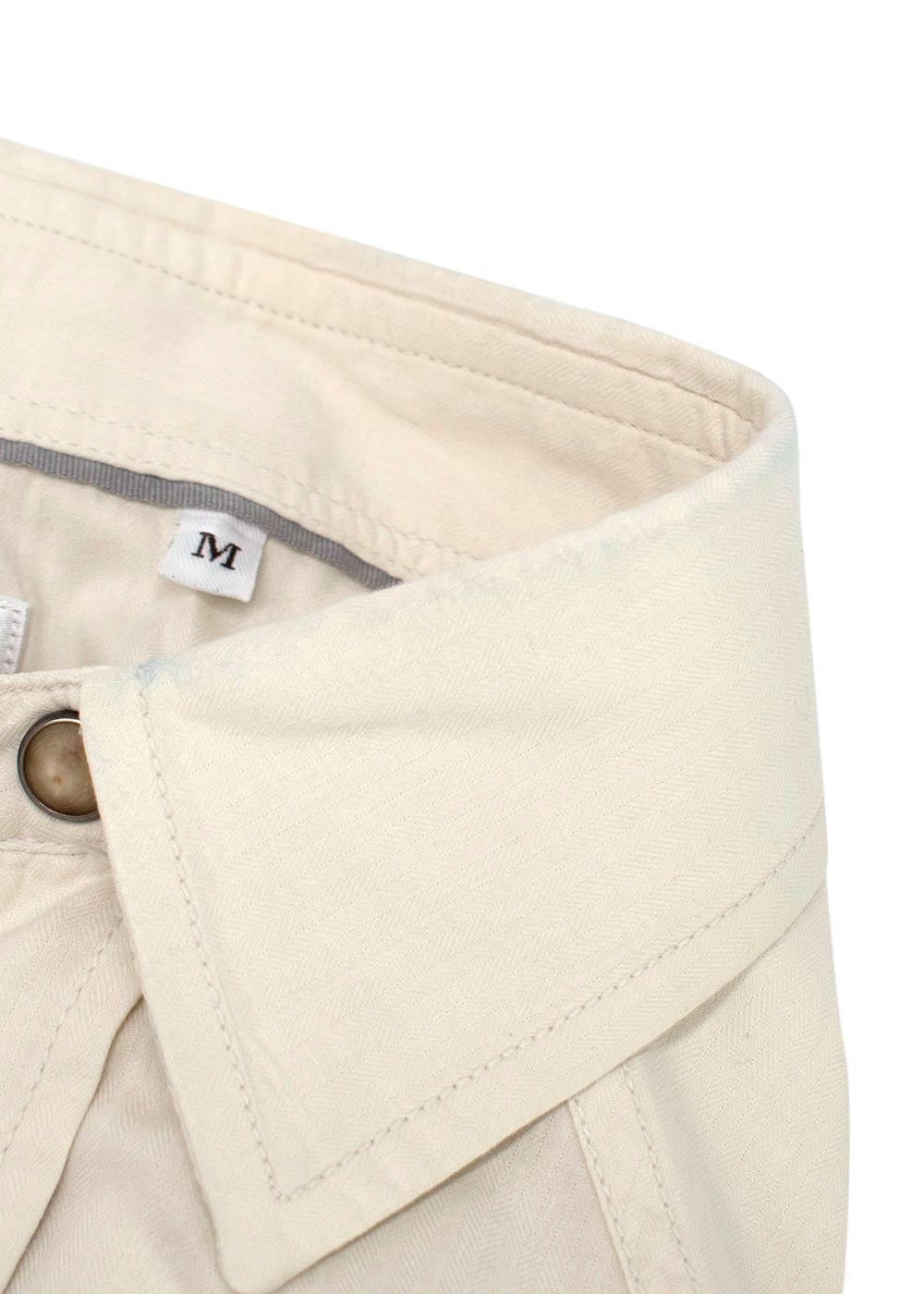 Brunello Cucinelli Cream Button-down Cotton Shirt