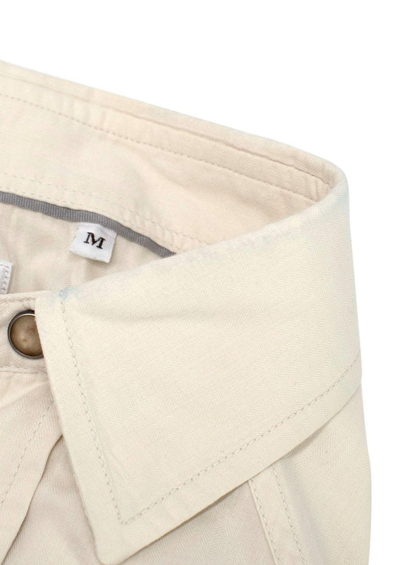 Brunello Cucinelli Cream Button-down Cotton Shirt