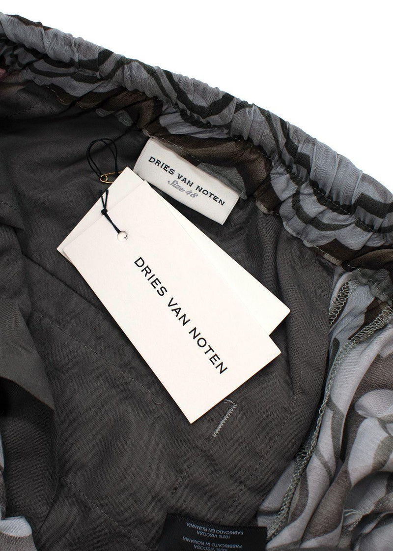 Dries Van Noten Geometric Print Contrast Stripe Joggers