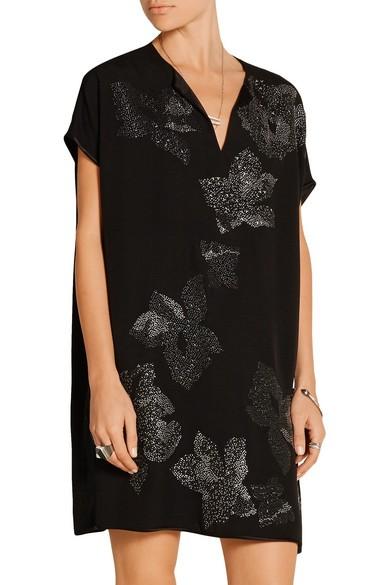 Diane Von Furstenberg Kora embellished crepe de chine mini dress
