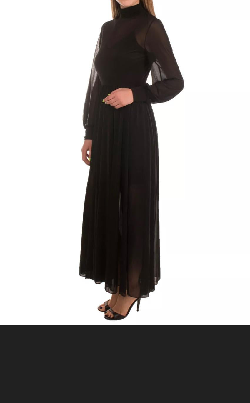 Diane Von Furstenberg Black Crepe Chiffon Dress