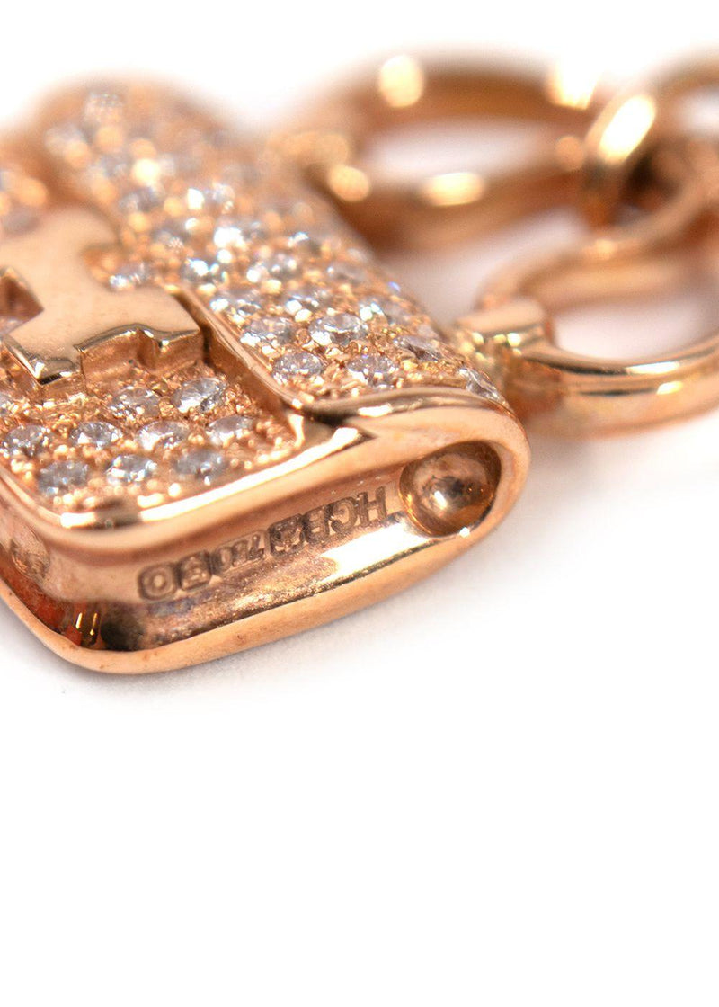 Hermes 18K Rose Gold Diamond Constance Amulettes Bracelet