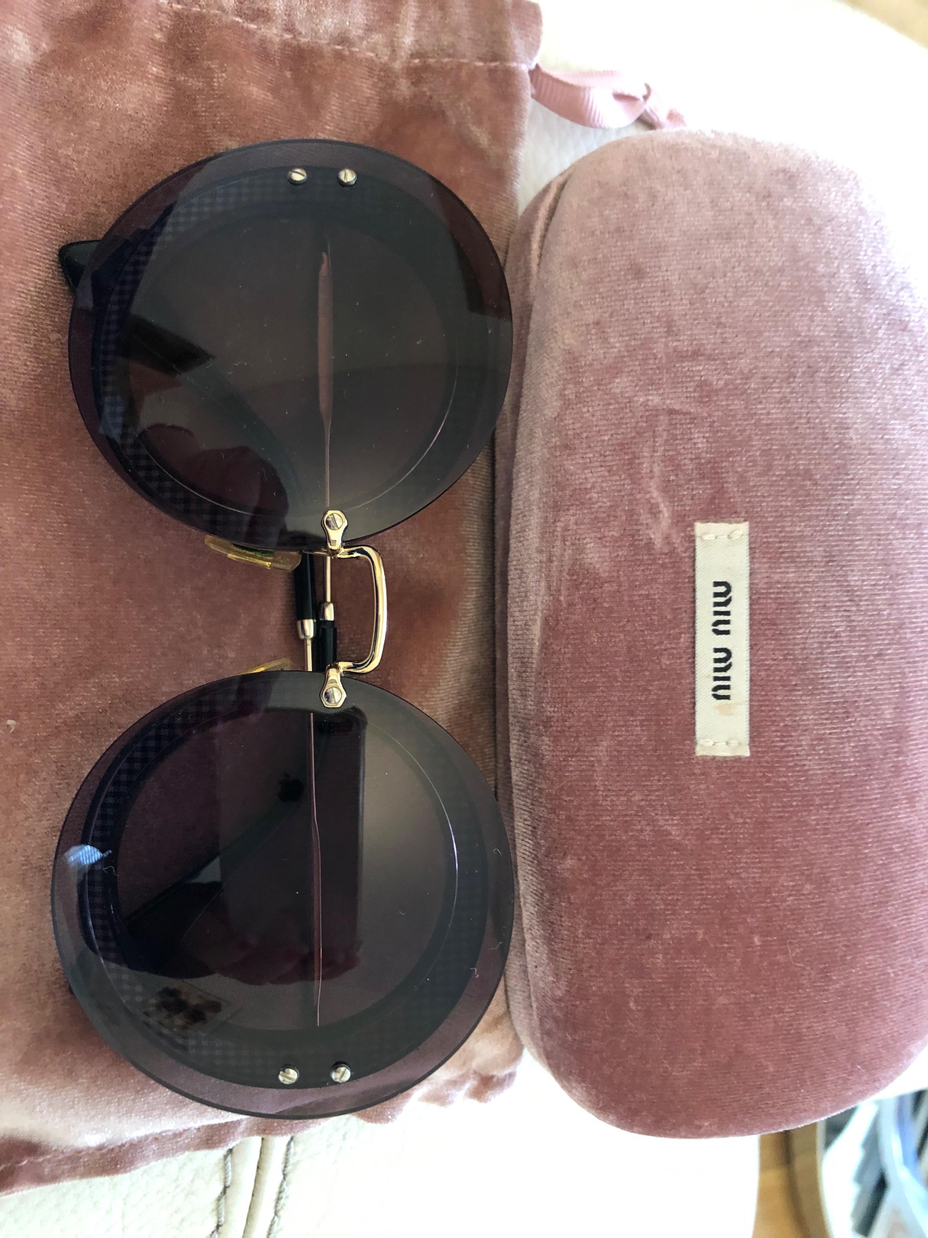Miu Miu Black Round Sunglasses