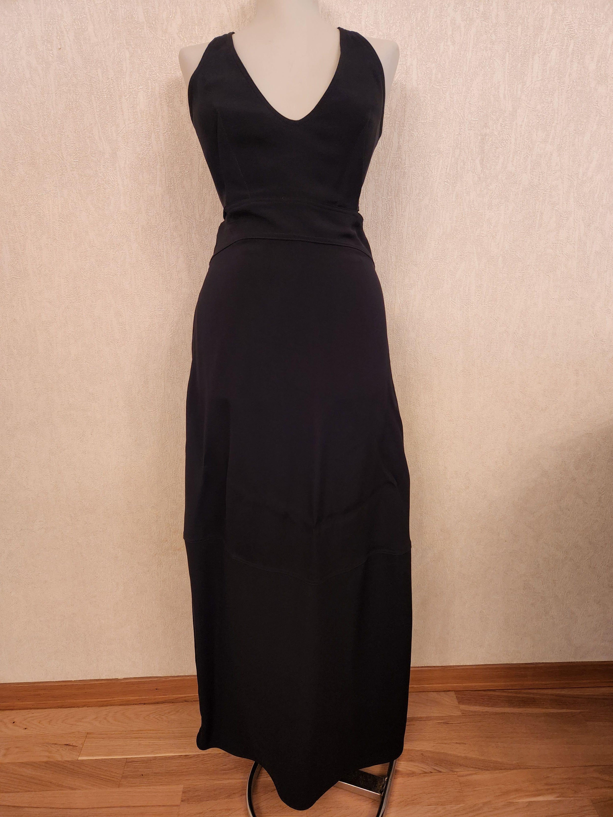 Black Crepe Cutout Gown