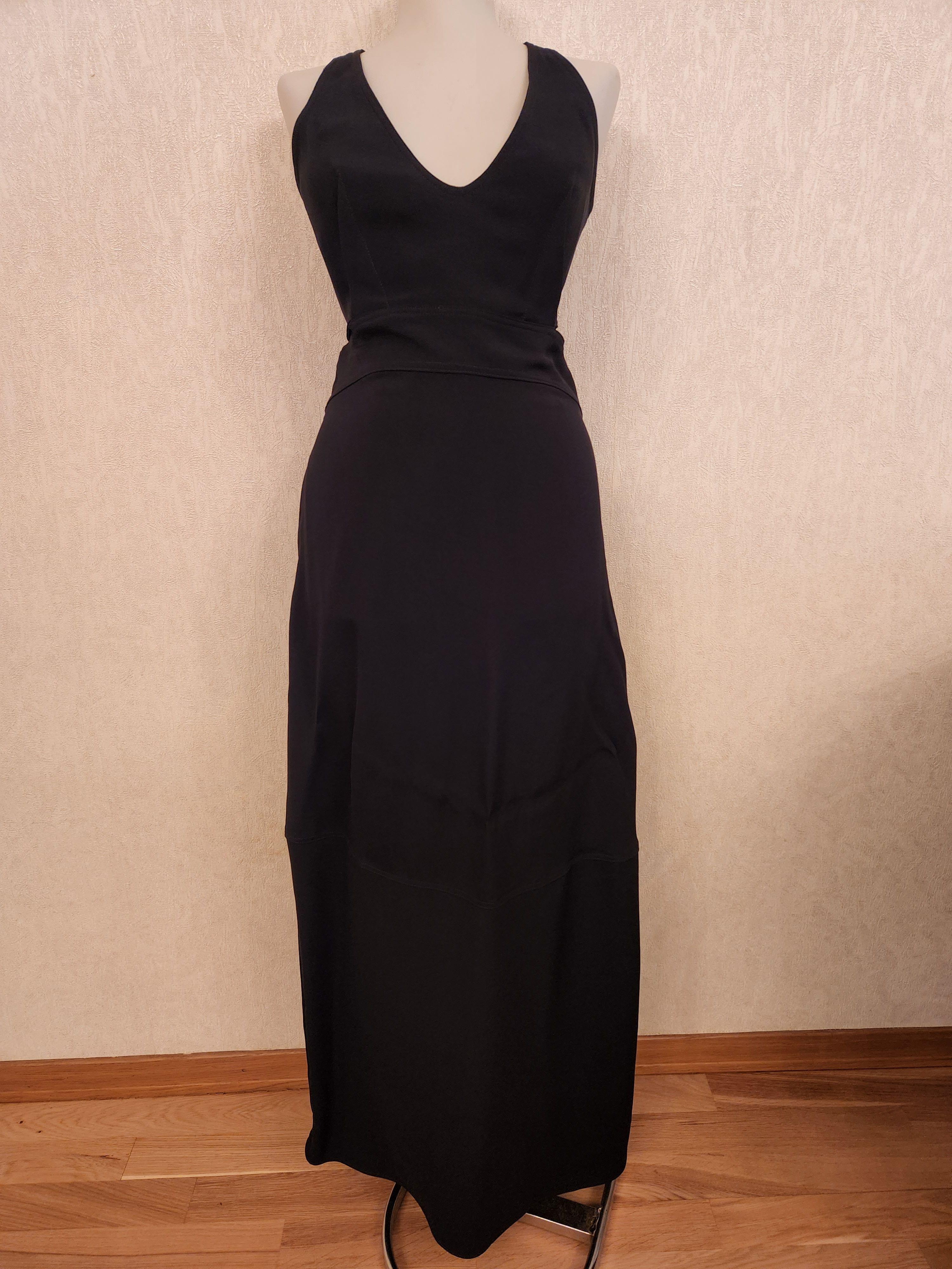 Black Crepe Cutout Gown