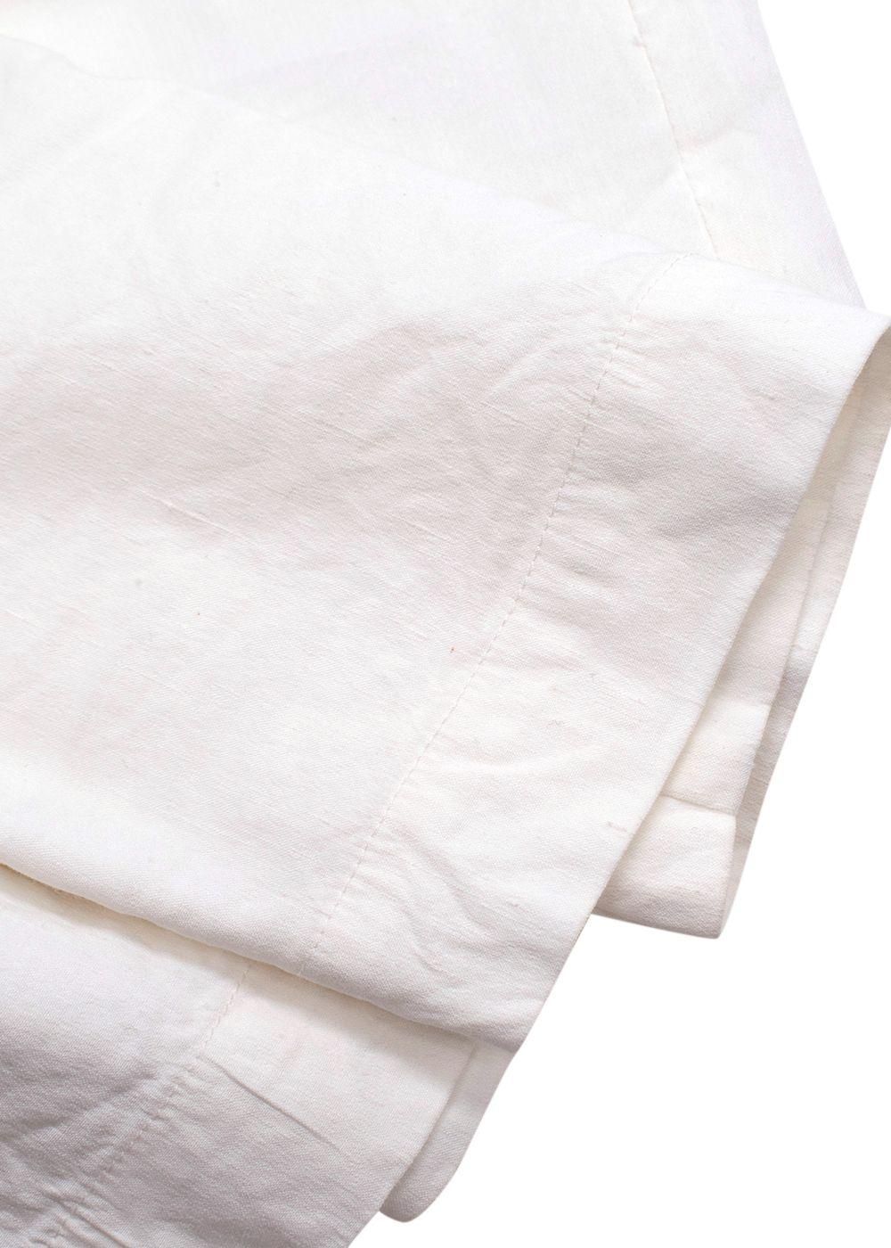 Theory White Linen Blend Cropped Trouser