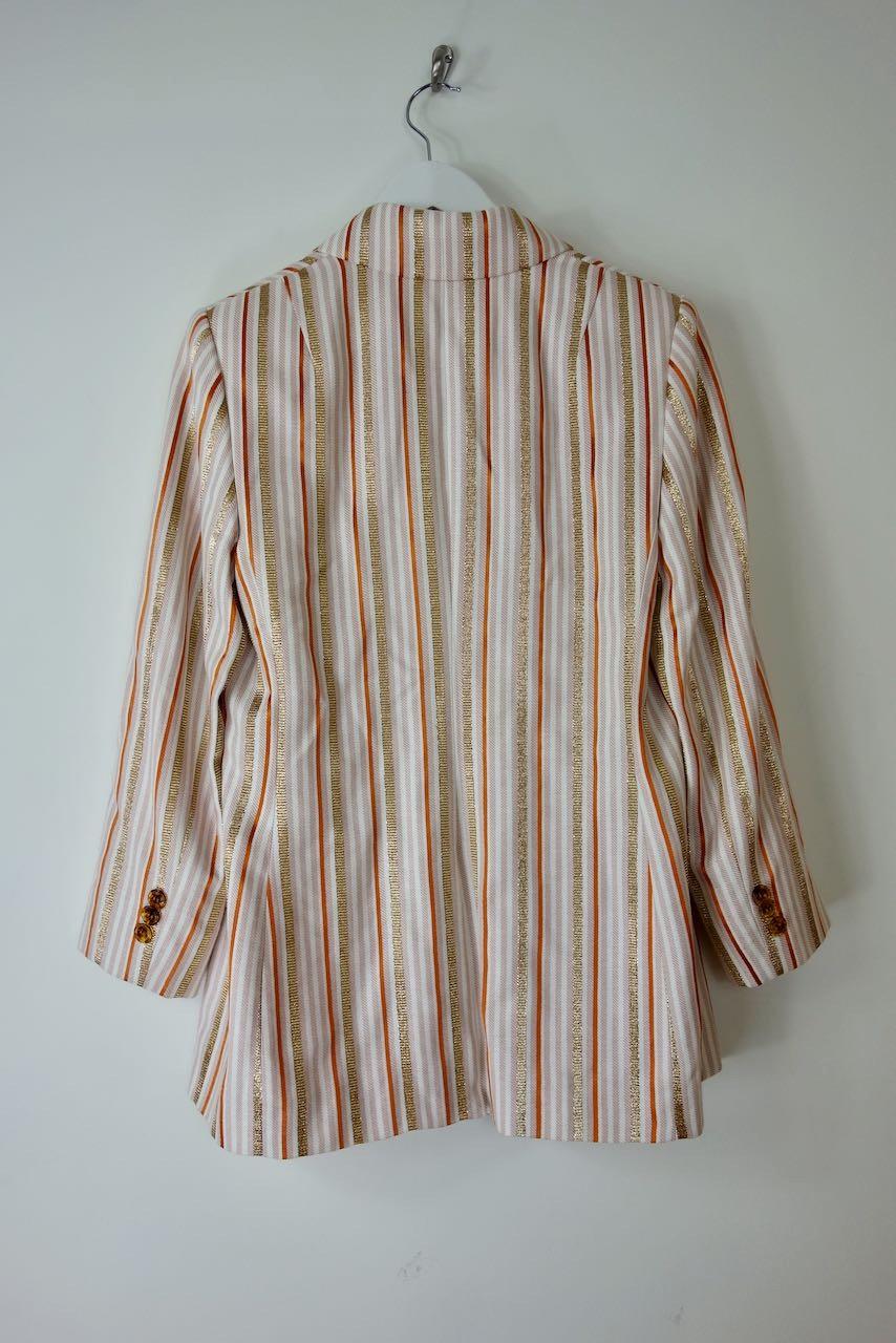 orange, pink & gold striped blazer