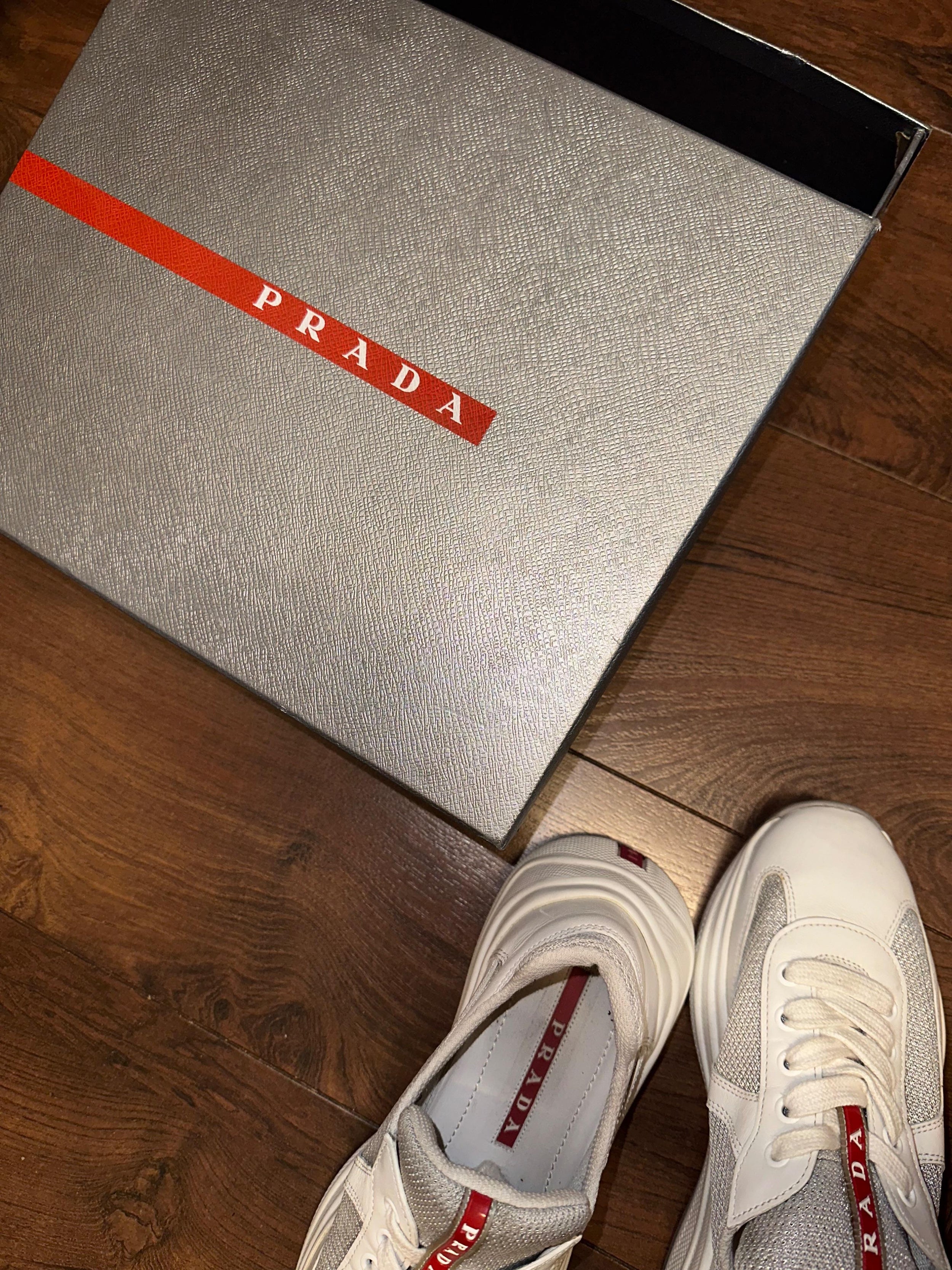 Prada White Americas Cup Soft Trainers