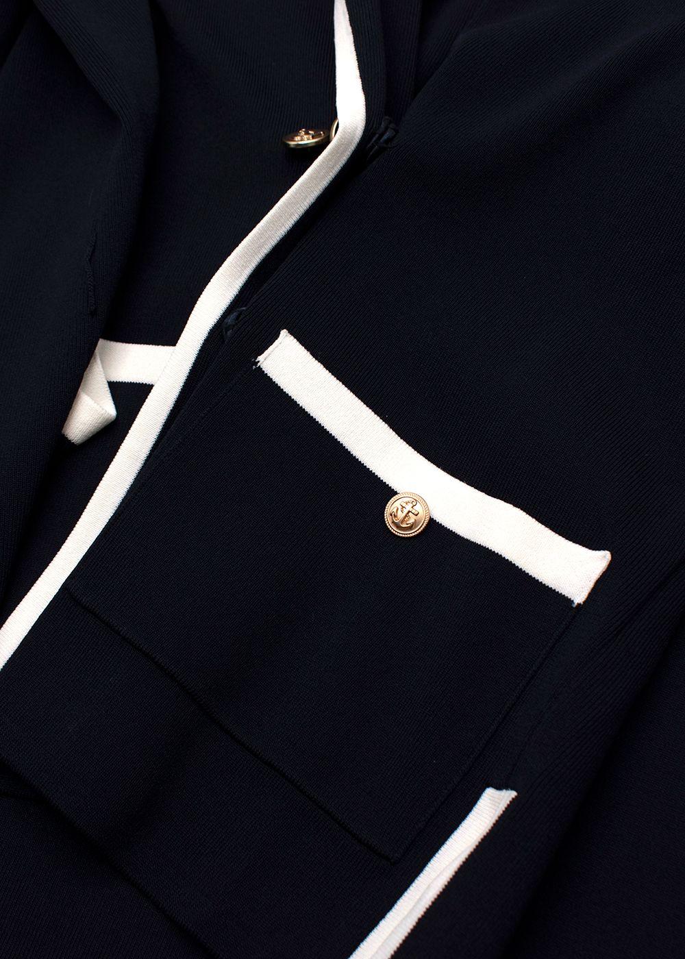 Claudie Pierlot Navy Double Breasted Knitted Blazer